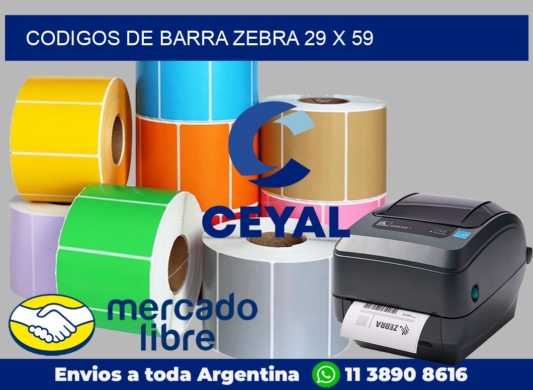 Codigos de barra Zebra 29 x 59