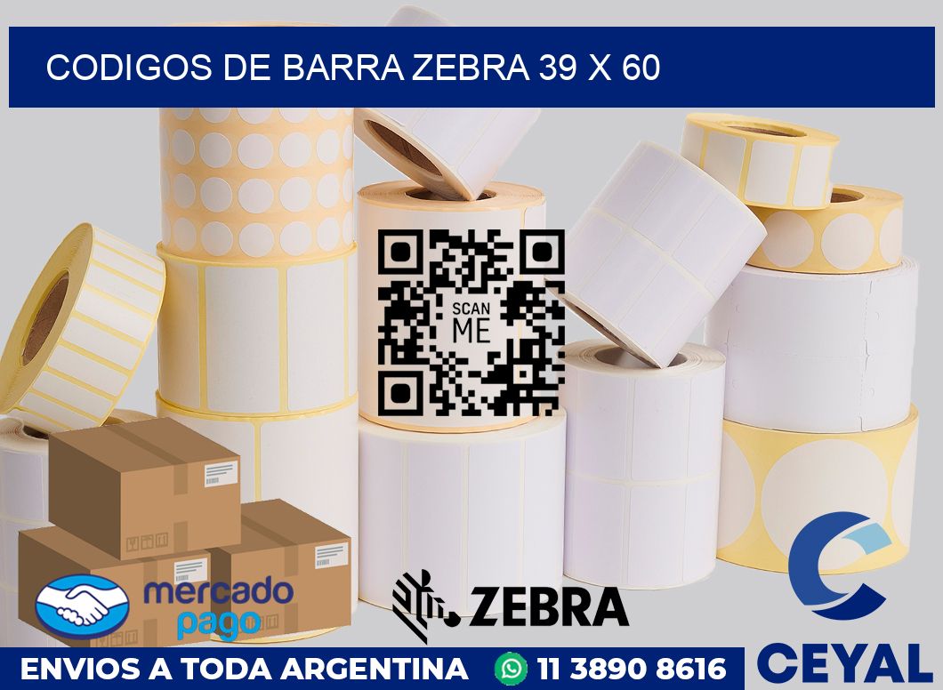 Codigos de barra Zebra 39 x 60
