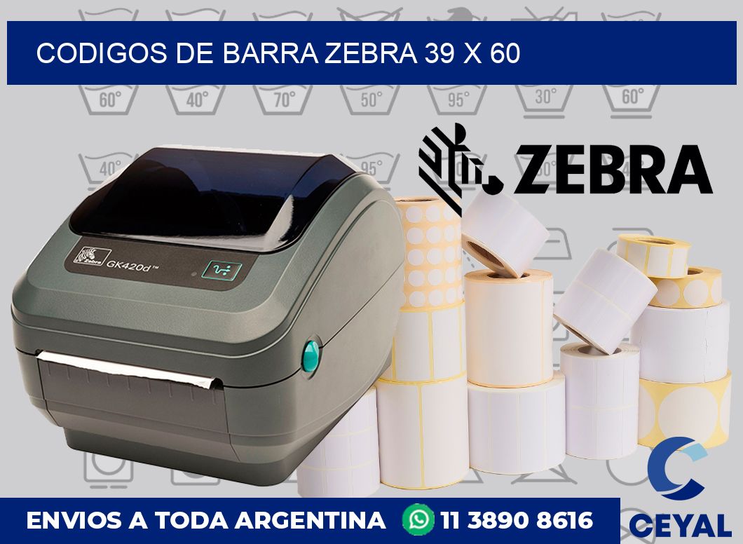 Codigos de barra Zebra 39 x 60