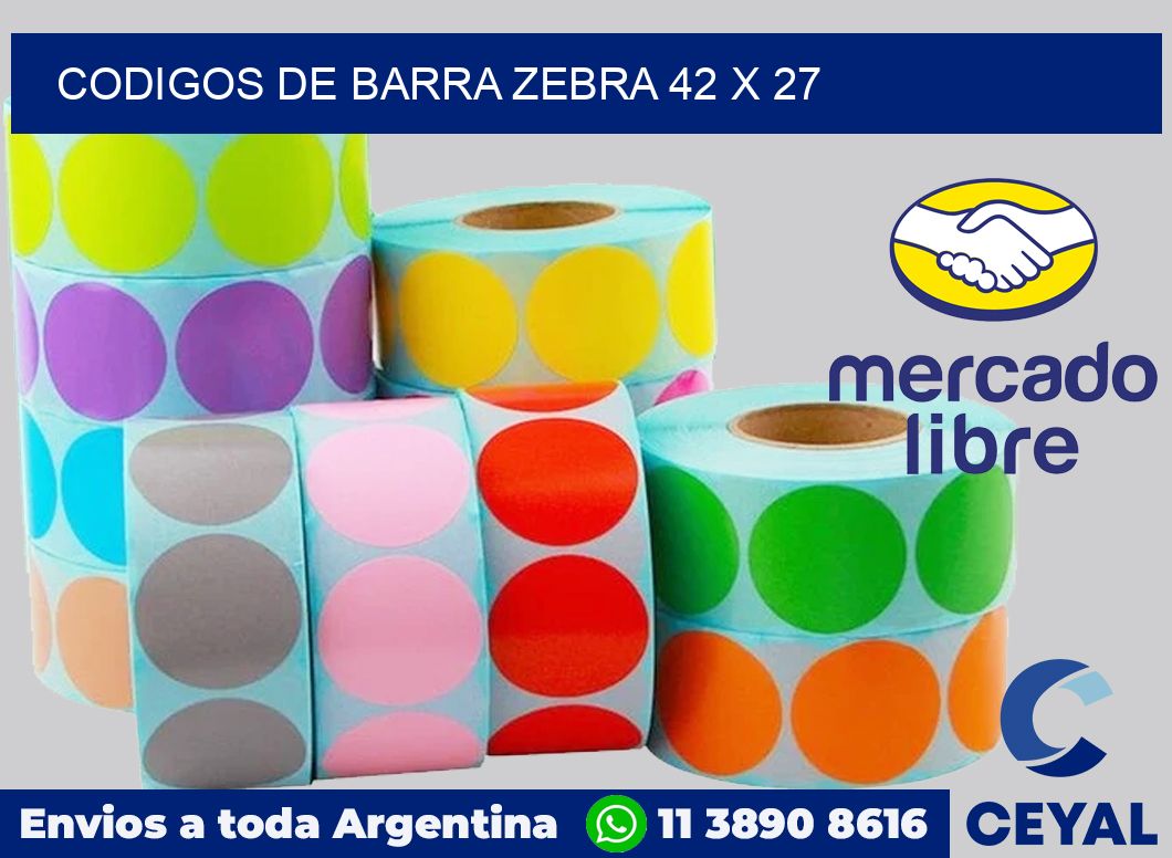 Codigos de barra Zebra 42 x 27