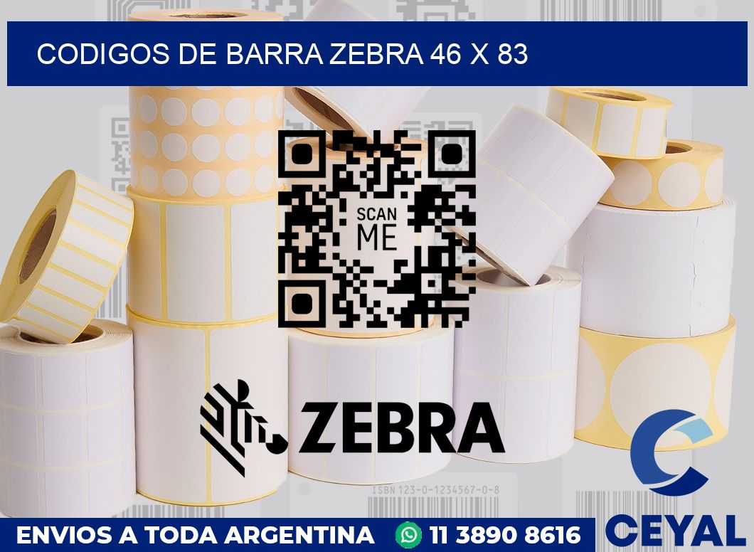 Codigos de barra Zebra 46 x 83