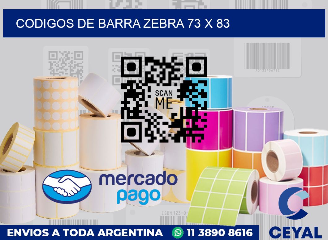 Codigos de barra Zebra 73 x 83