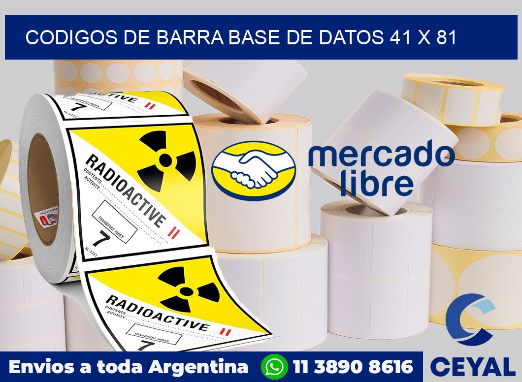 Codigos de barra base de datos 41 x 81