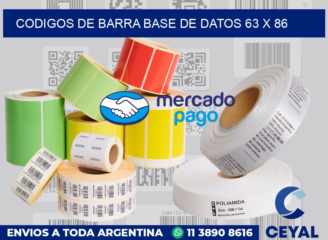 Codigos de barra base de datos 63 x 86