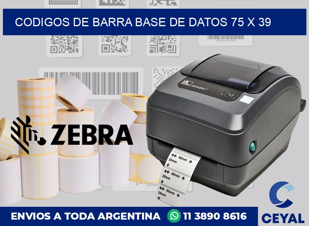 Codigos de barra base de datos 75 x 39