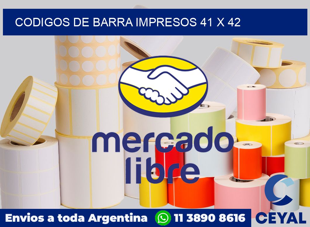 Codigos de barra impresos 41 x 42