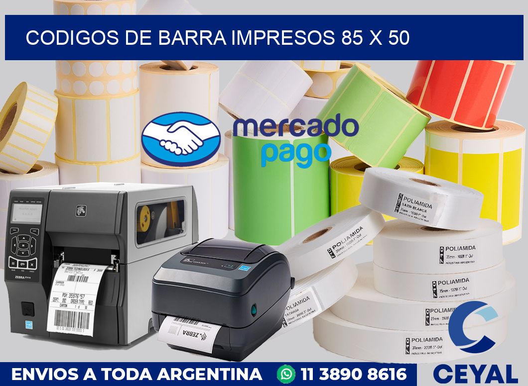 Codigos de barra impresos 85 x 50