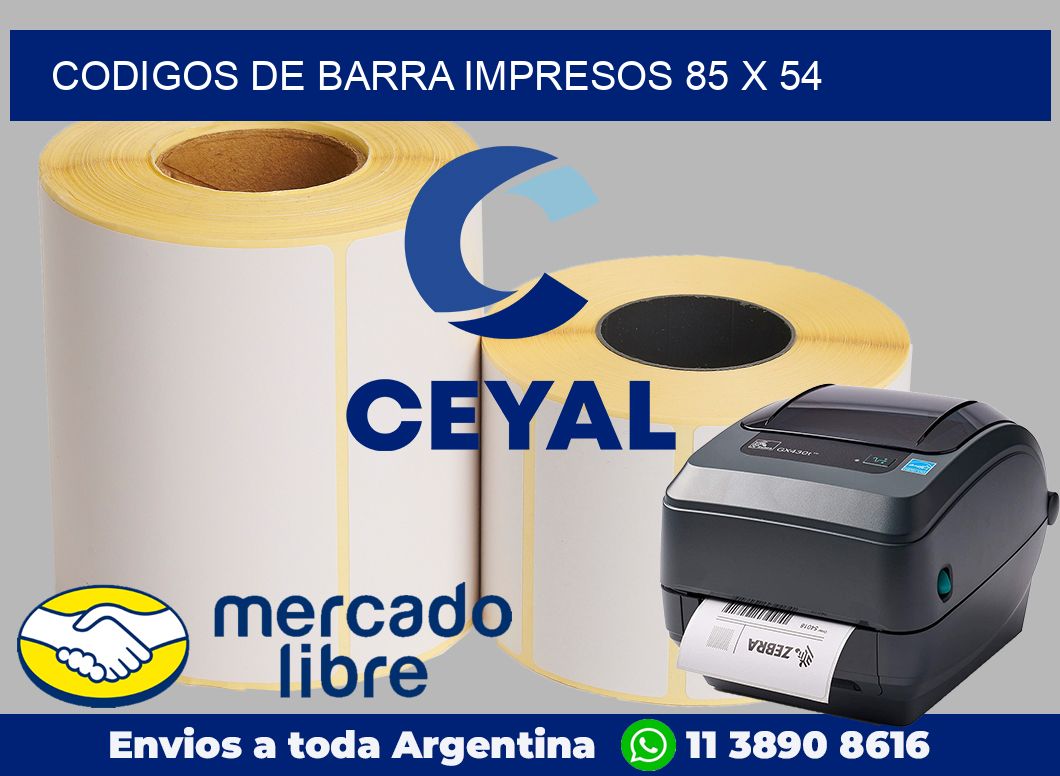 Codigos de barra impresos 85 x 54