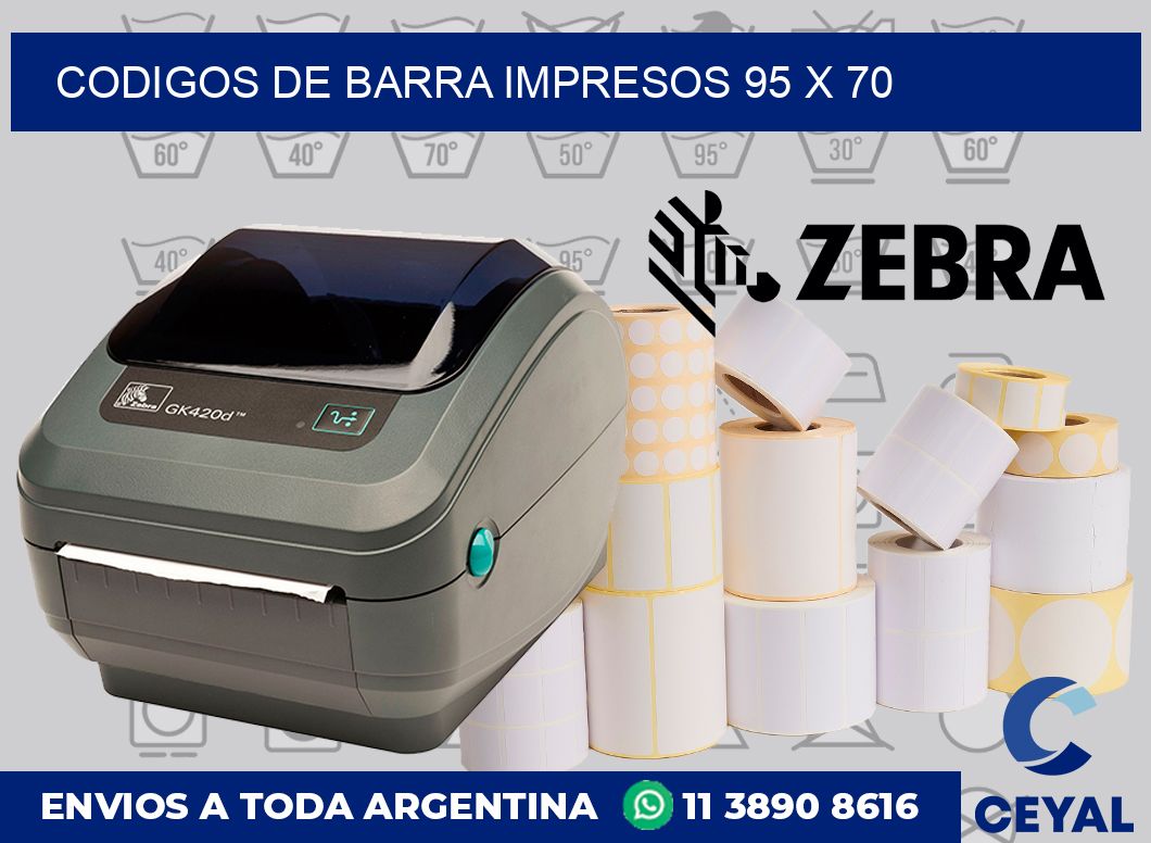 Codigos de barra impresos 95 x 70