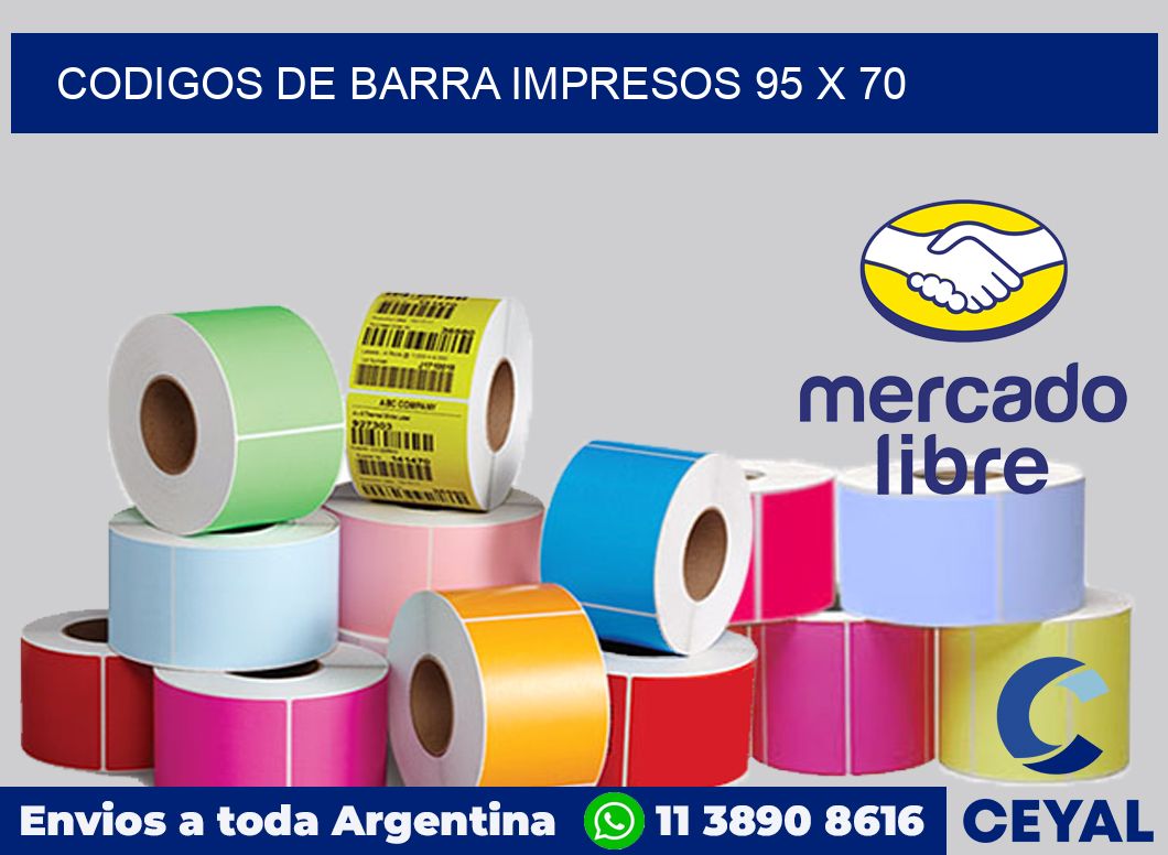 Codigos de barra impresos 95 x 70