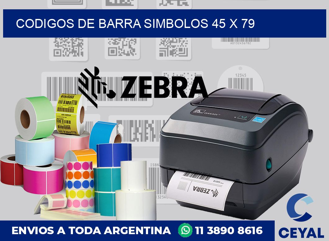 Codigos de barra simbolos 45 x 79