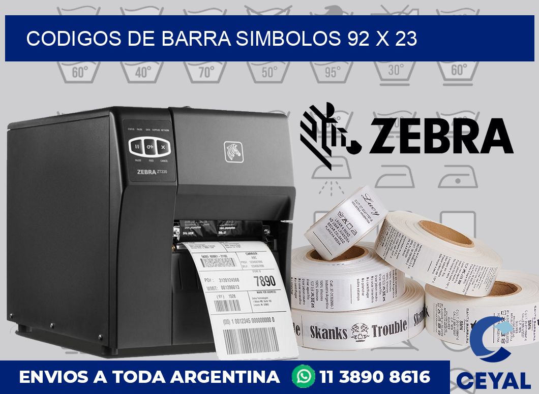 Codigos de barra simbolos 92 x 23