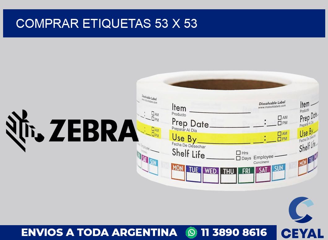 Comprar etiquetas 53 x 53