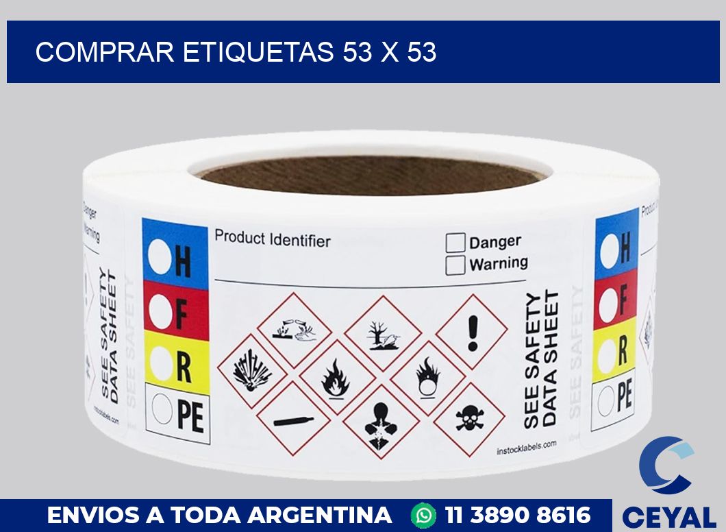 Comprar etiquetas 53 x 53