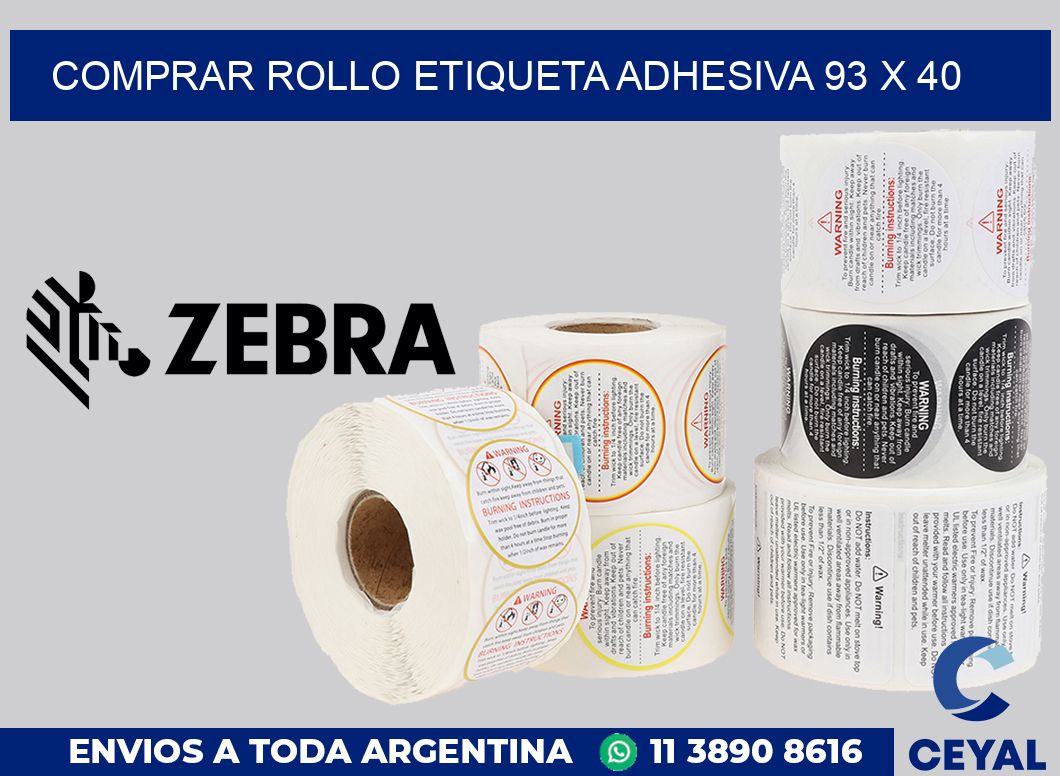 Comprar rollo etiqueta adhesiva 93 x 40