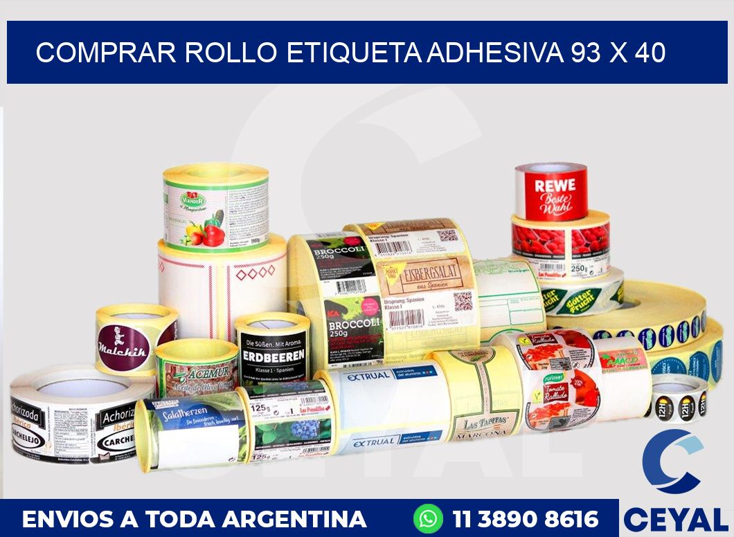 Comprar rollo etiqueta adhesiva 93 x 40