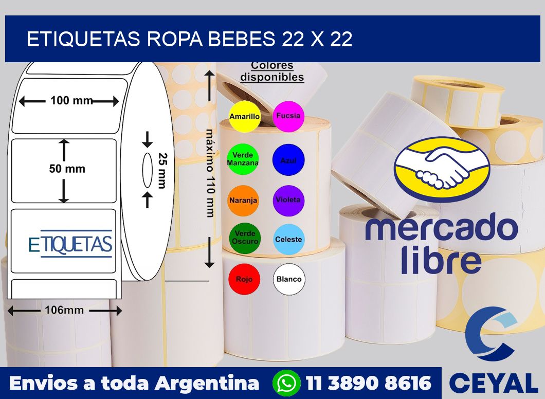 Etiquetas ropa bebes 22 x 22
