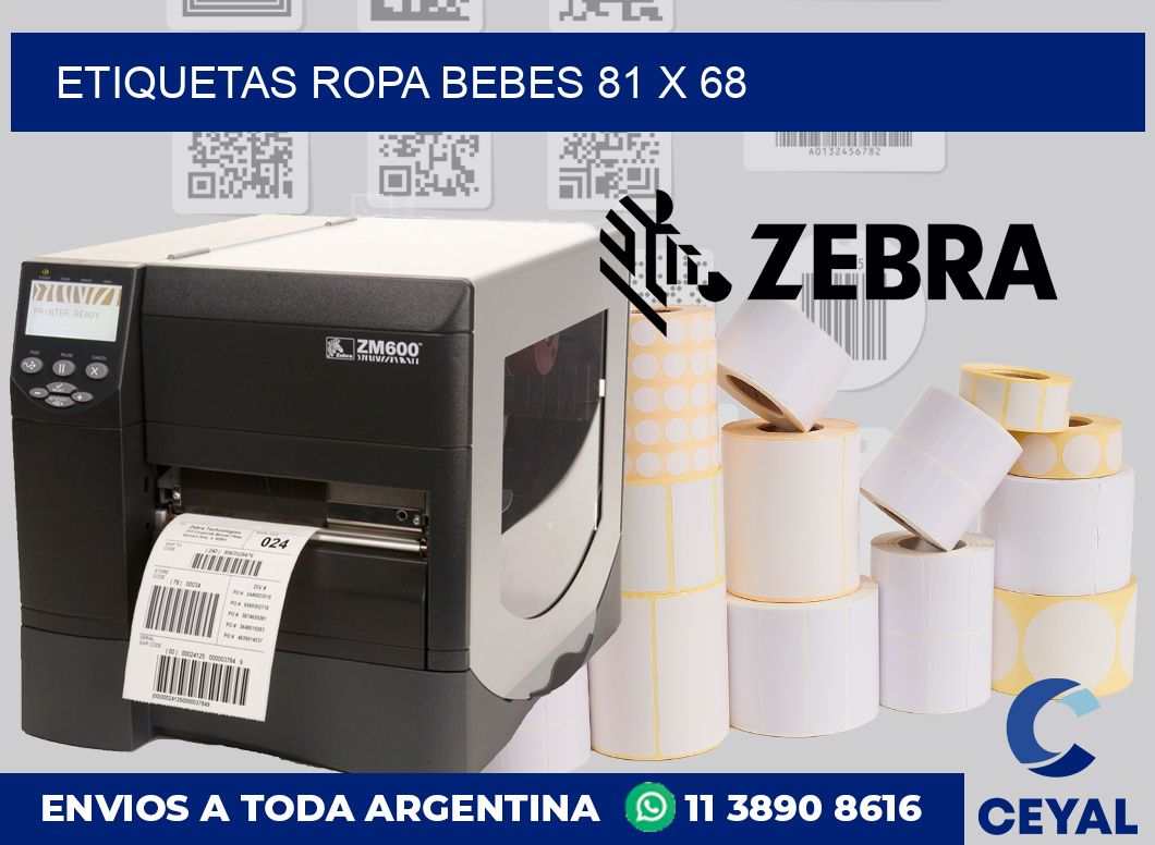 Etiquetas ropa bebes 81 x 68