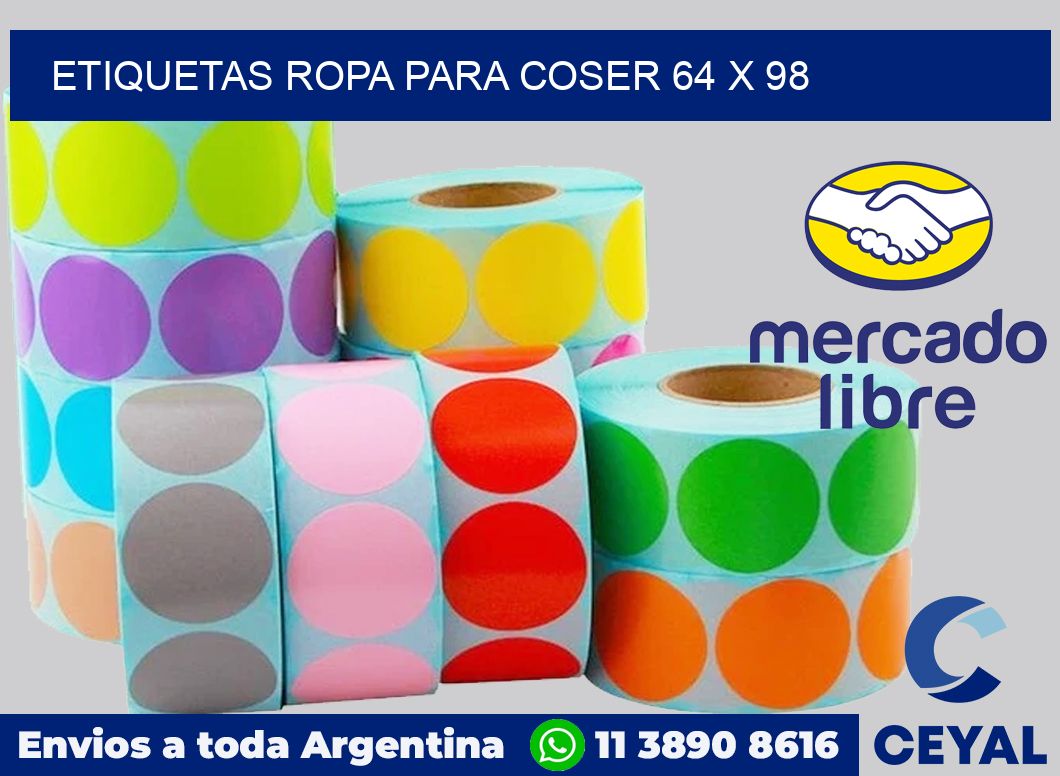 Etiquetas ropa para coser 64 x 98