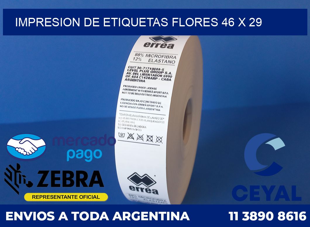 Impresion de etiquetas Flores 46 x 29
