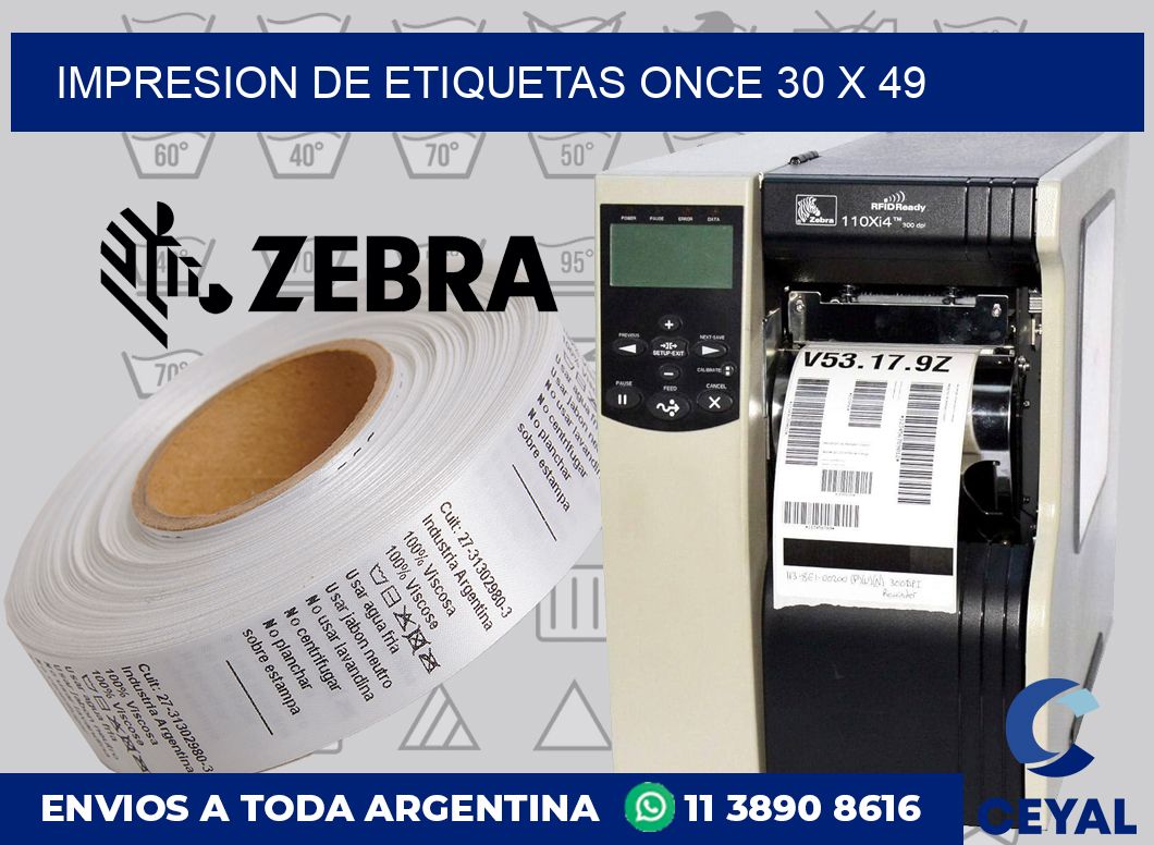 Impresion de etiquetas Once 30 x 49