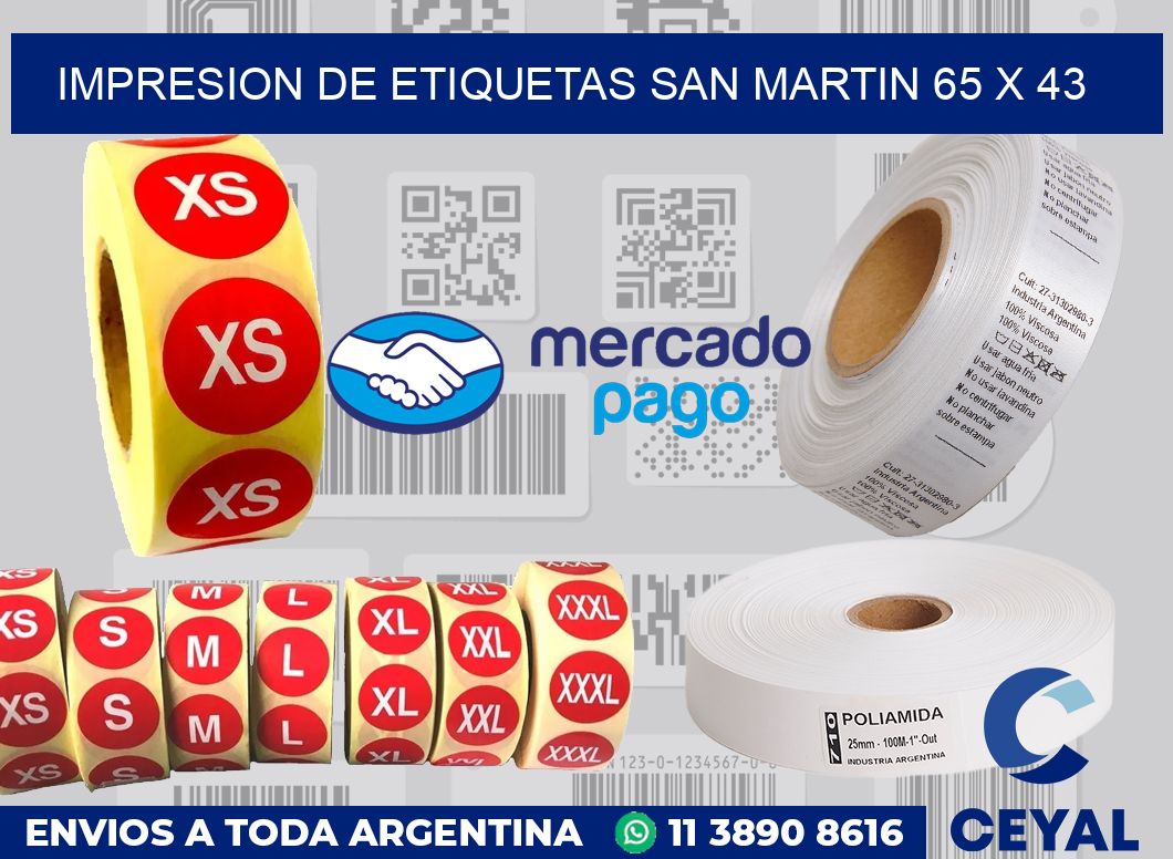 Impresion de etiquetas San Martin 65 x 43