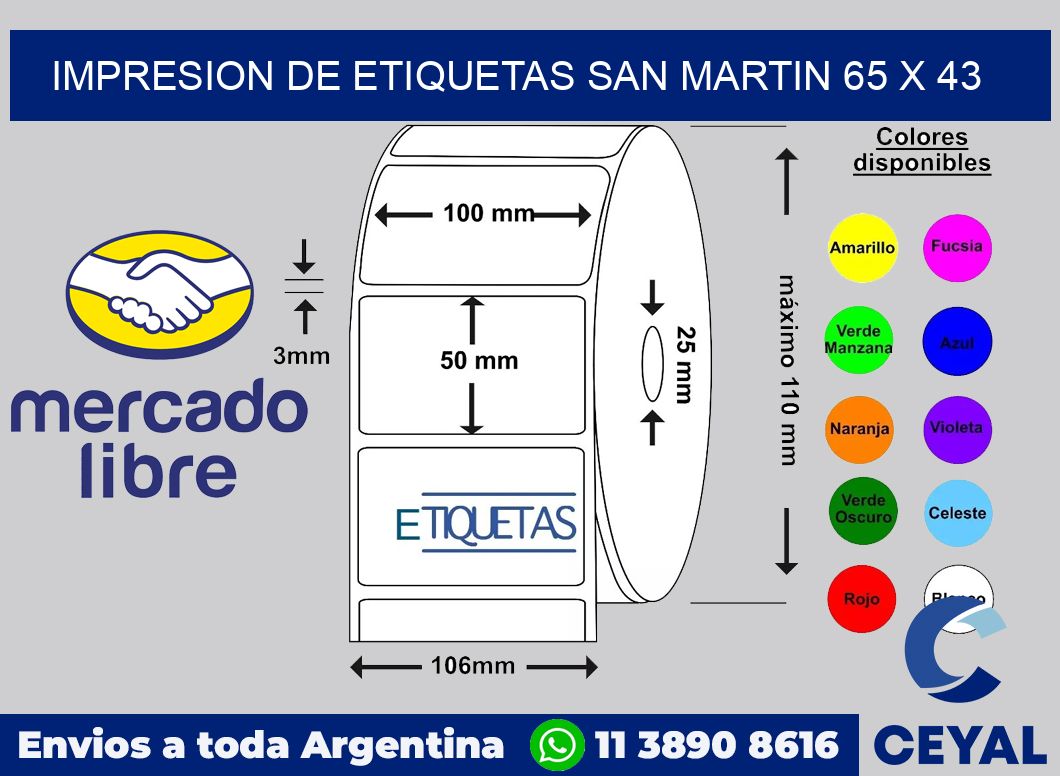 Impresion de etiquetas San Martin 65 x 43