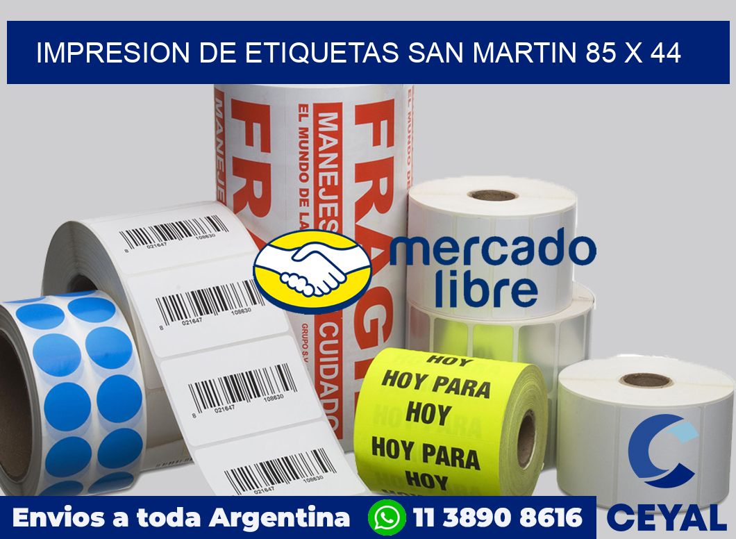 Impresion de etiquetas San Martin 85 x 44