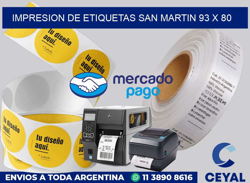 Impresion de etiquetas San Martin 93 x 80