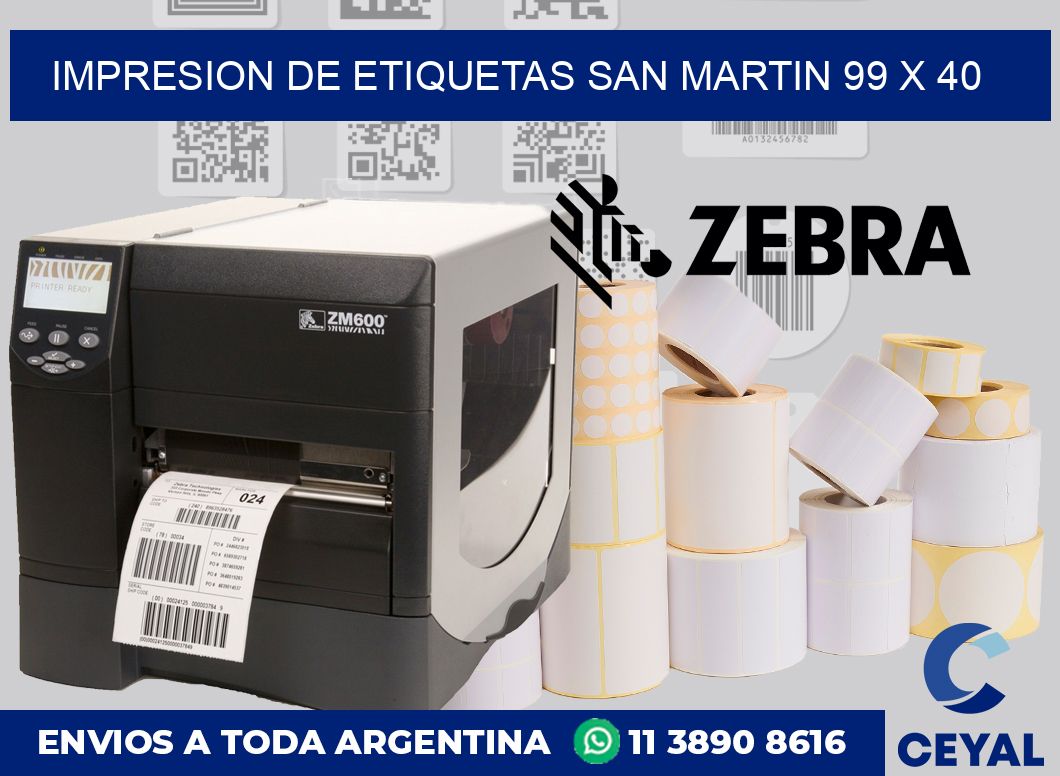 Impresion de etiquetas San Martin 99 x 40