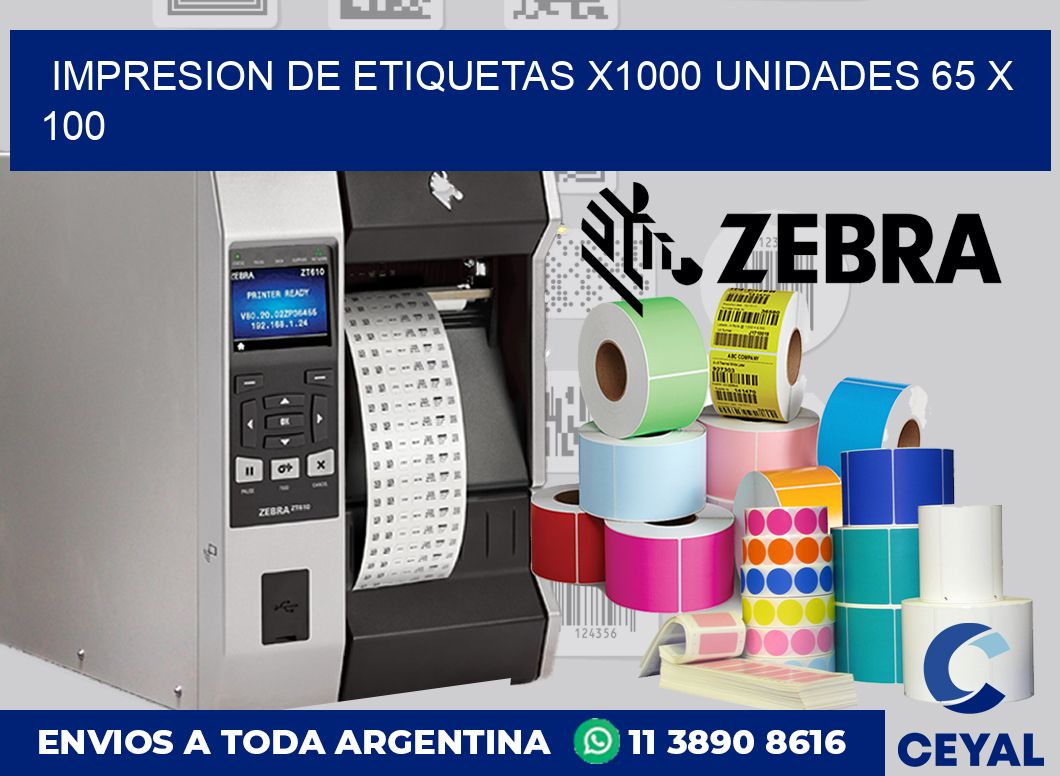 Impresion de etiquetas x1000 unidades 65 x 100