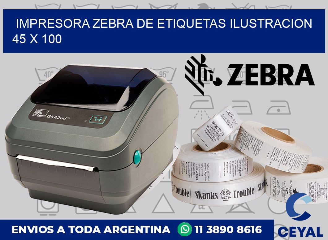 Impresora Zebra de etiquetas ilustracion 45 x 100