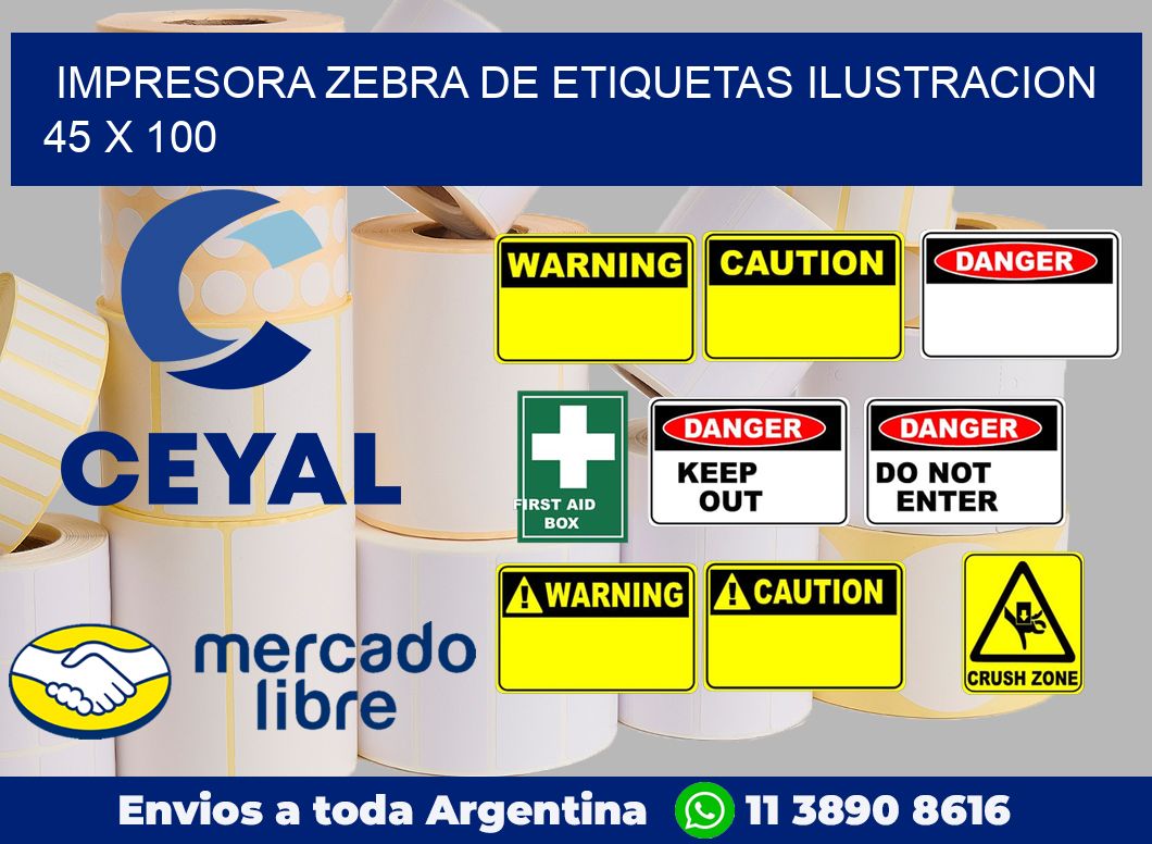 Impresora Zebra de etiquetas ilustracion 45 x 100