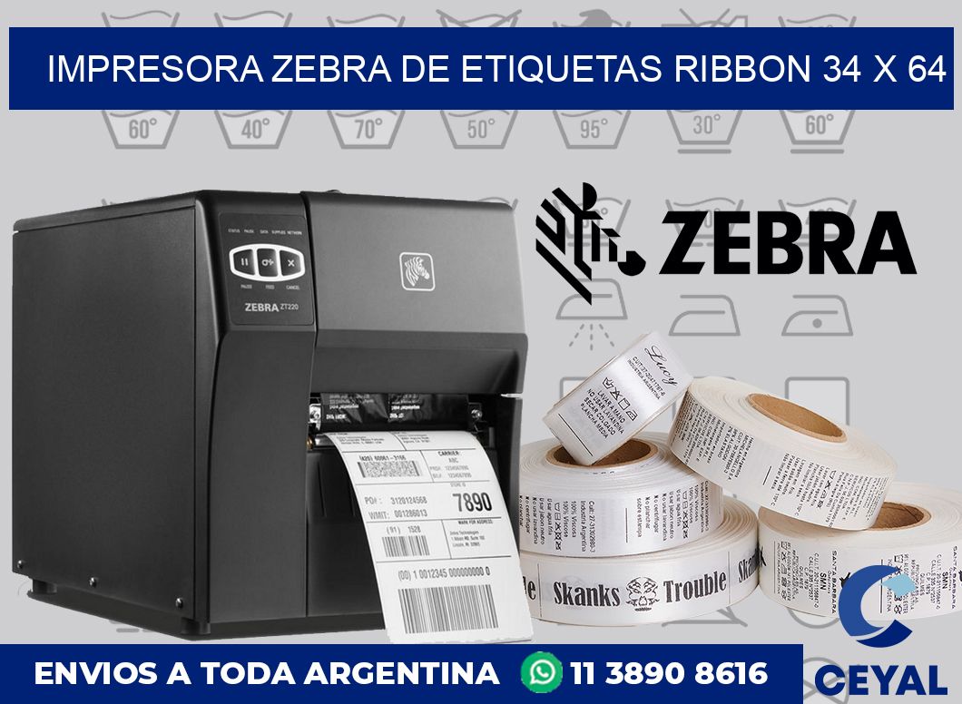 Impresora Zebra de etiquetas ribbon 34 x 64