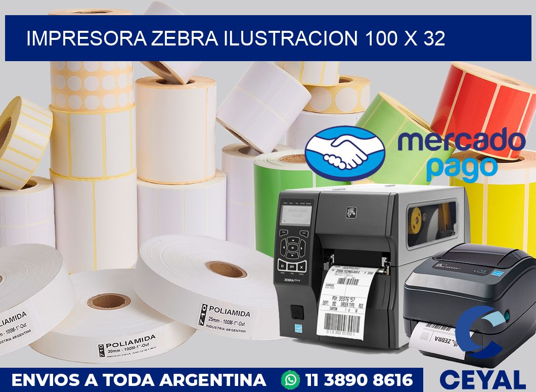 Impresora Zebra ilustracion 100 x 32