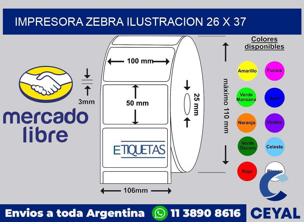 Impresora Zebra ilustracion 26 x 37