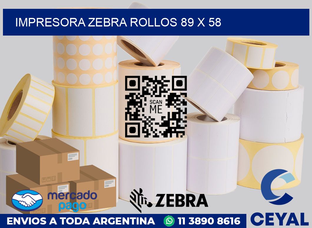 Impresora Zebra rollos 89 x 58