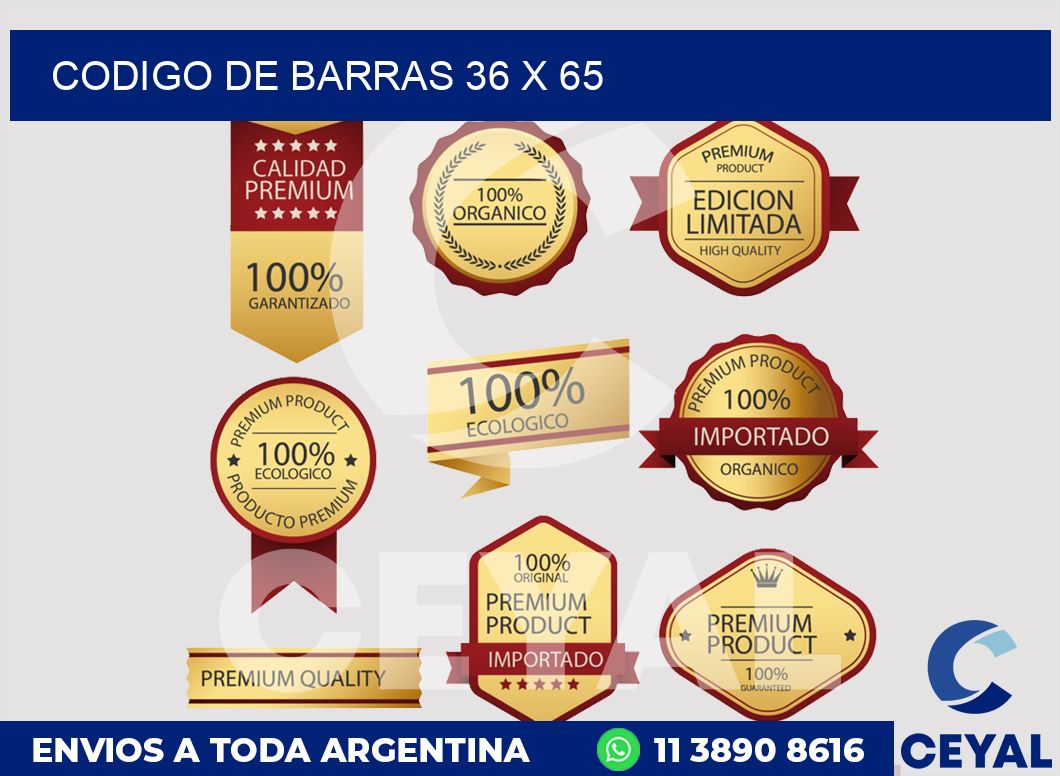 codigo de barras 36 x 65