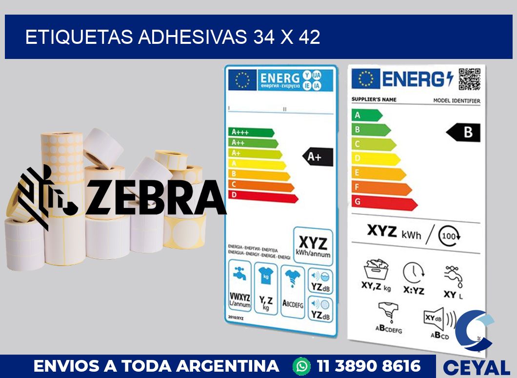 etiquetas adhesivas 34 x 42