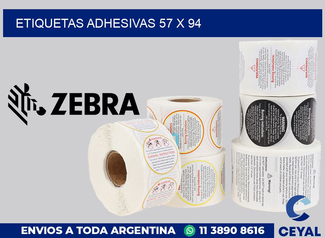 etiquetas adhesivas 57 x 94