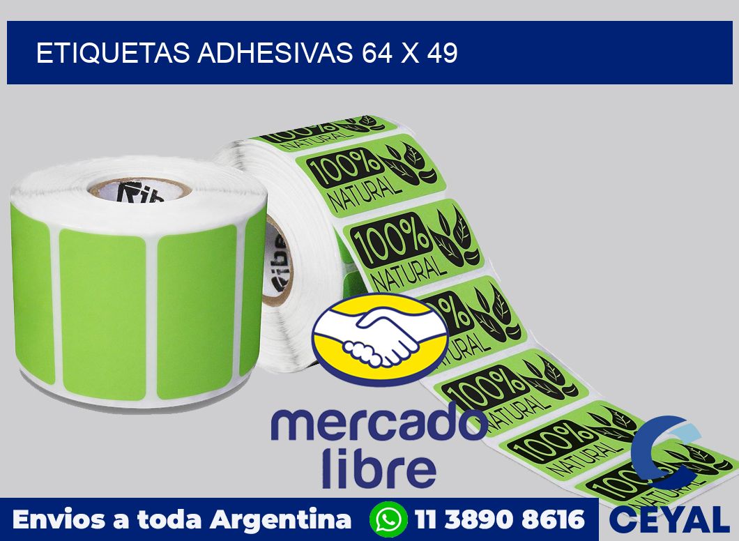 etiquetas adhesivas 64 x 49