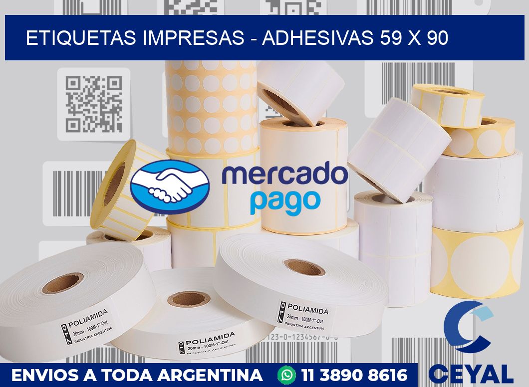etiquetas impresas - Adhesivas 59 x 90