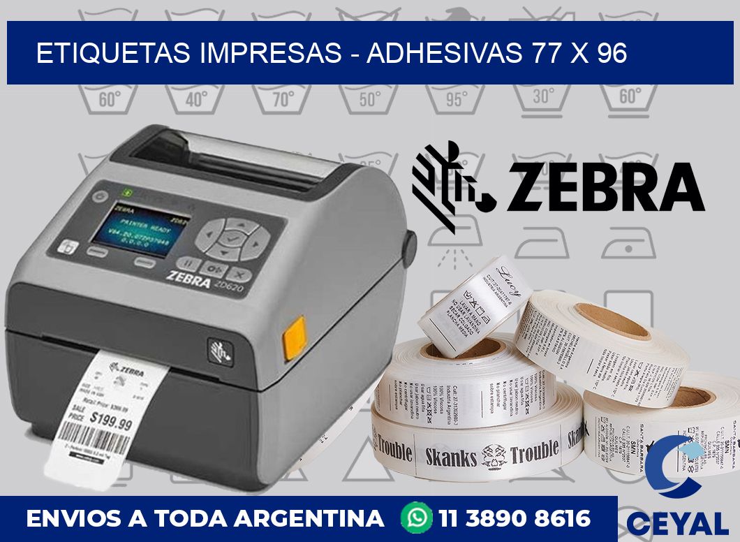 etiquetas impresas – Adhesivas 77 x 96