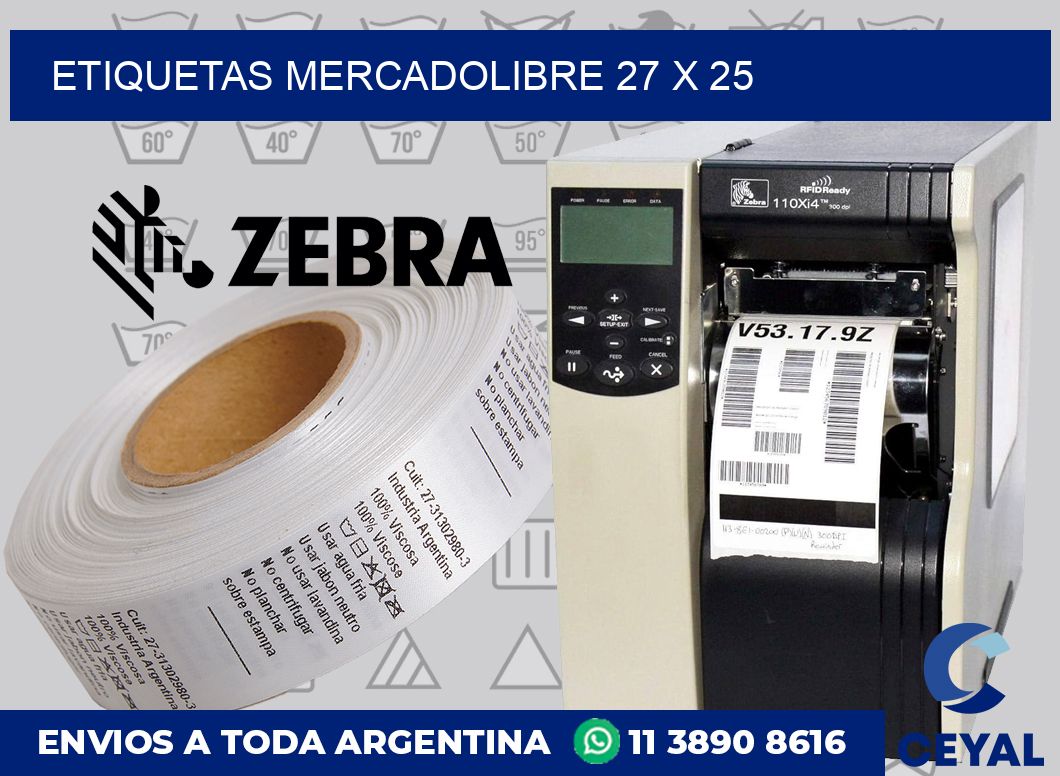 etiquetas mercadolibre 27 x 25
