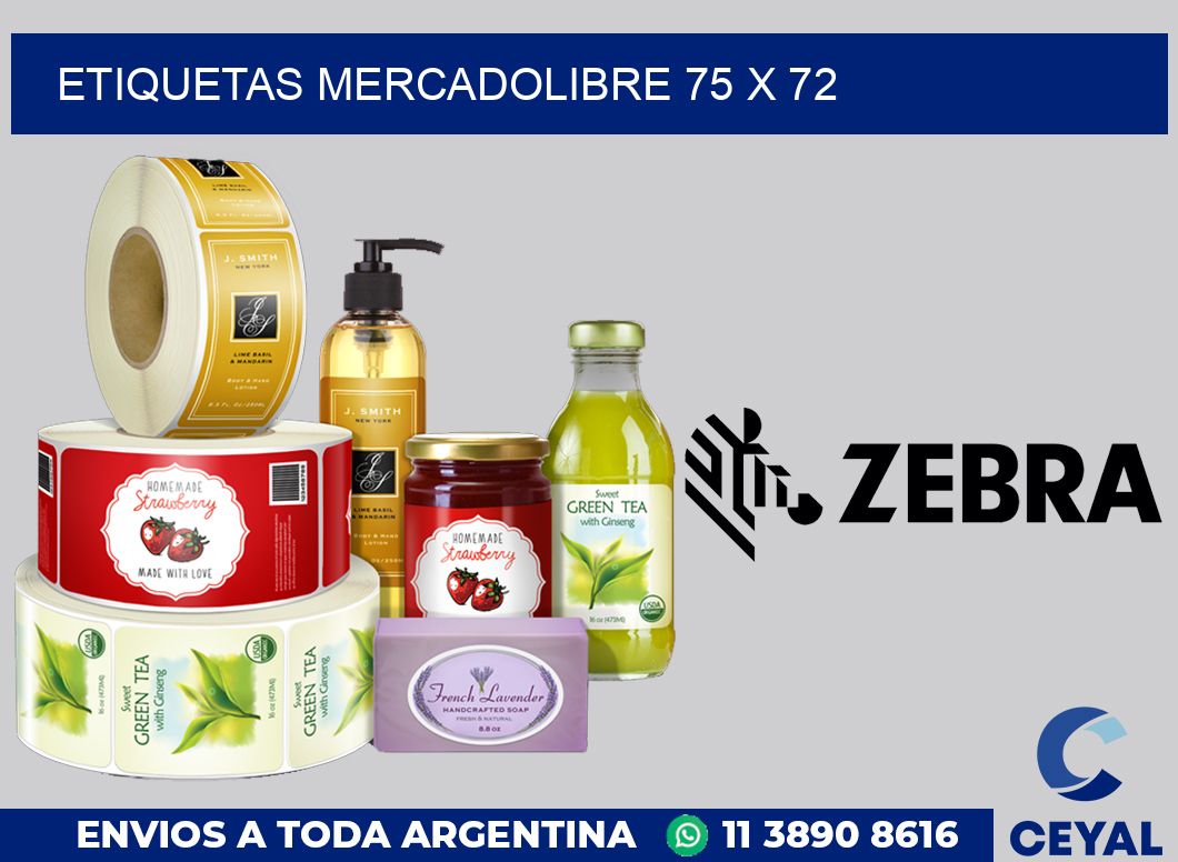 etiquetas mercadolibre 75 x 72
