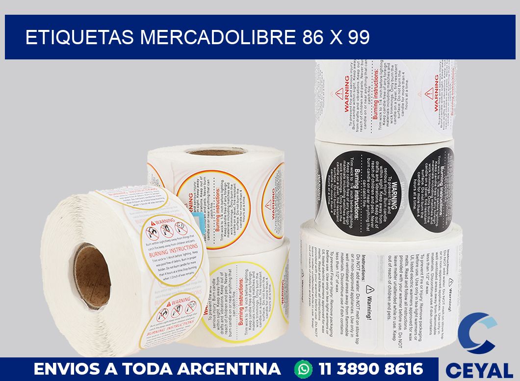 etiquetas mercadolibre 86 x 99