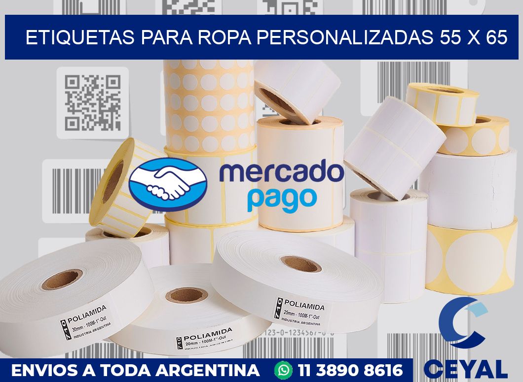 etiquetas para ropa personalizadas 55 x 65