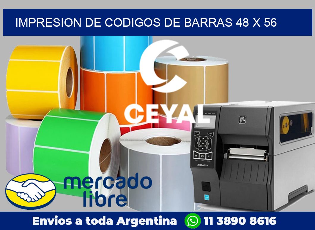 impresion de codigos de barras 48 x 56