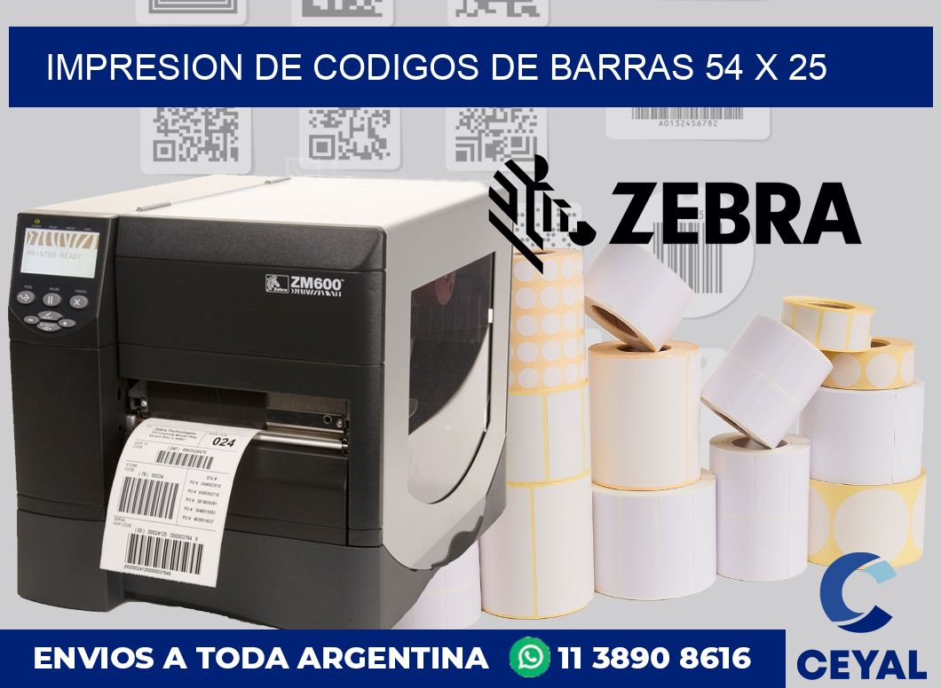 impresion de codigos de barras 54 x 25
