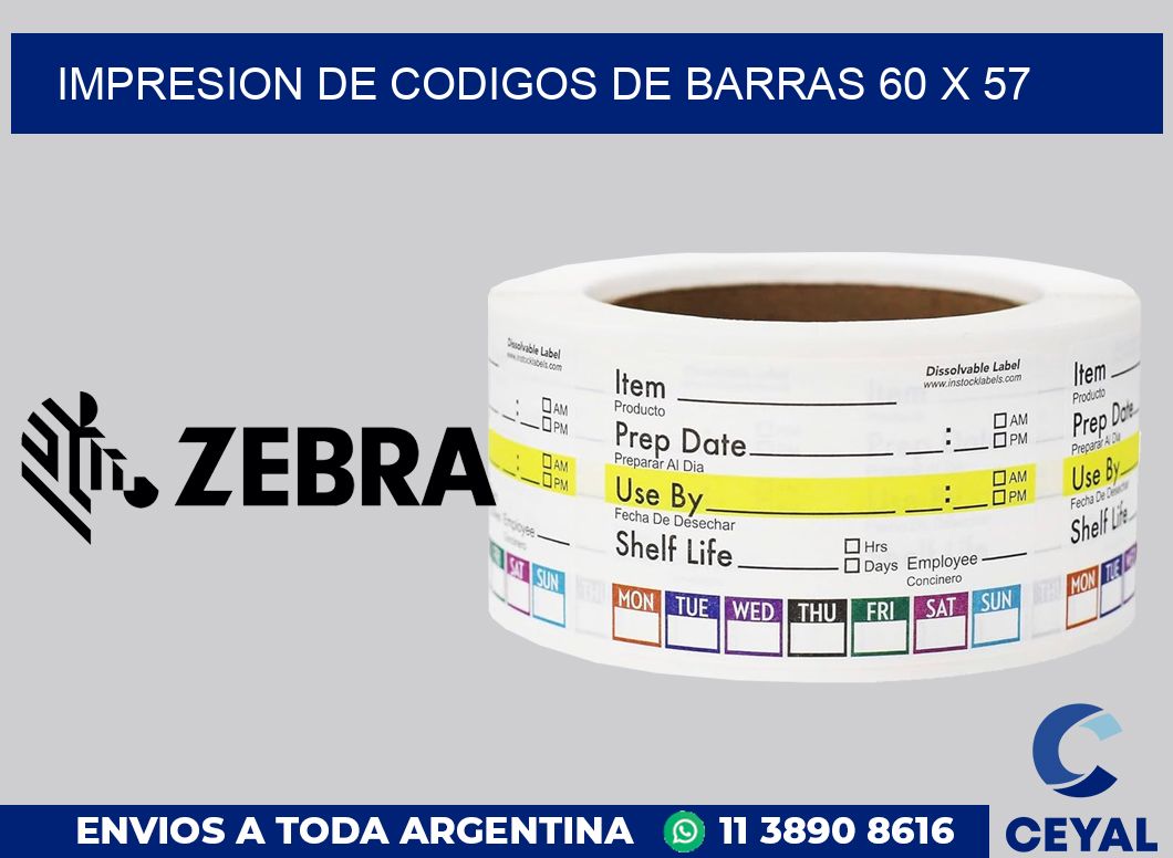 impresion de codigos de barras 60 x 57